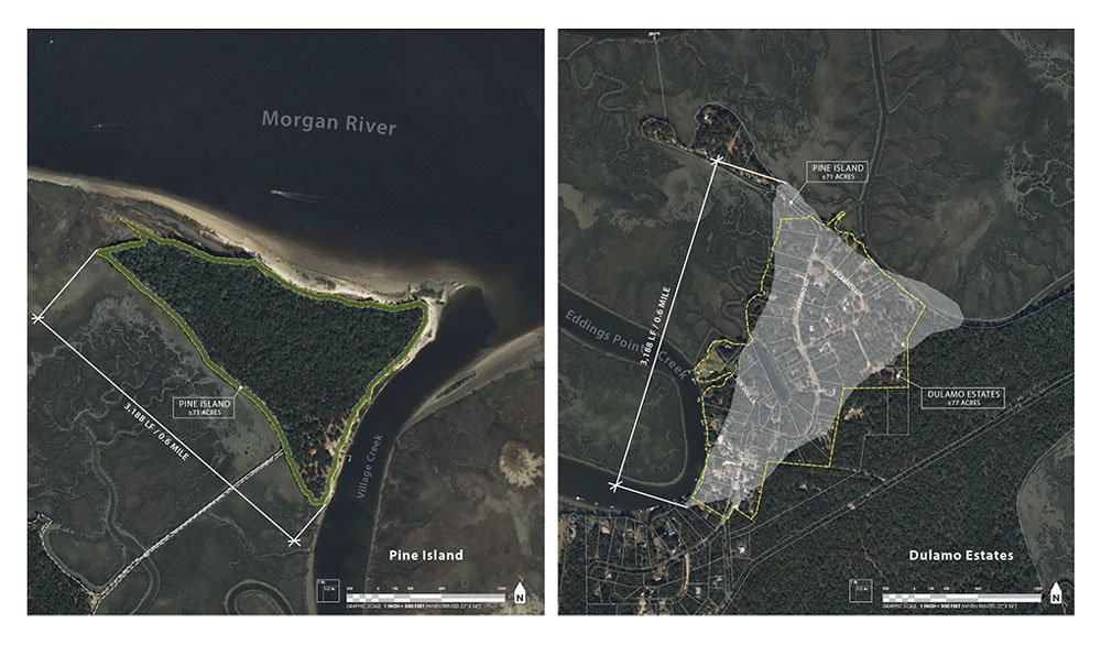 Land Mass Comparison: Pine Island vs. Dulamo Estates